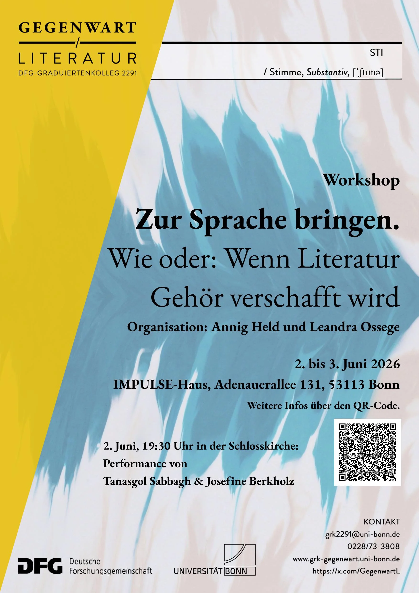 02.+03.06.2026: Zur Sprache bringen. Wie oder: Wie Literatur Gehör verschafft wird.
